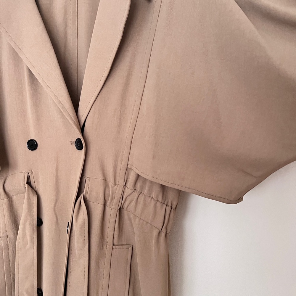 A.L.C. Designer Trench Coat Size 12 Like New Relaxed Fit Luxury Neutra - Picture 3 of 9